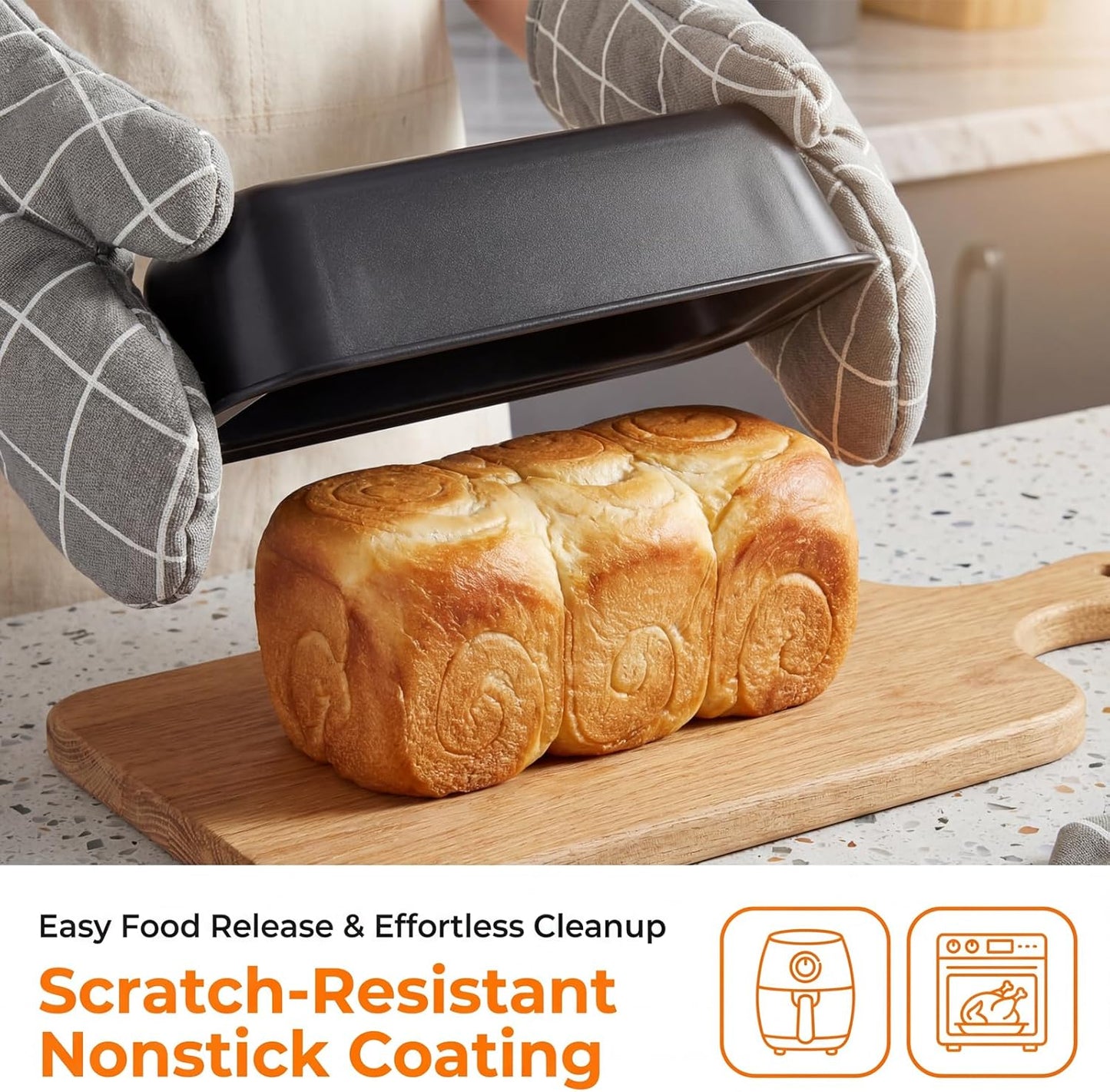 Skiennix Nonstick Baking Set - 6-Piece Bakeware Set with Roasting Pan, Cookie Sheet & More | Oven & Dishwasher Safe Carbon Steel