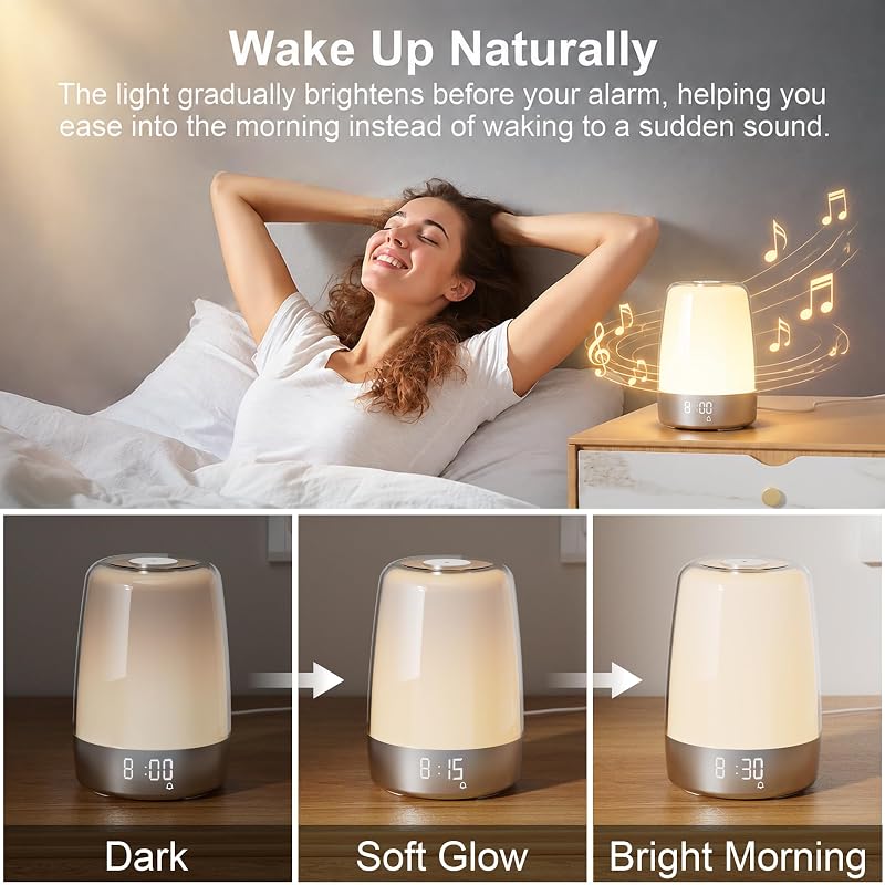 Vicsoon Sunrise Alarm Clock with Wake Up Light – White Variation
