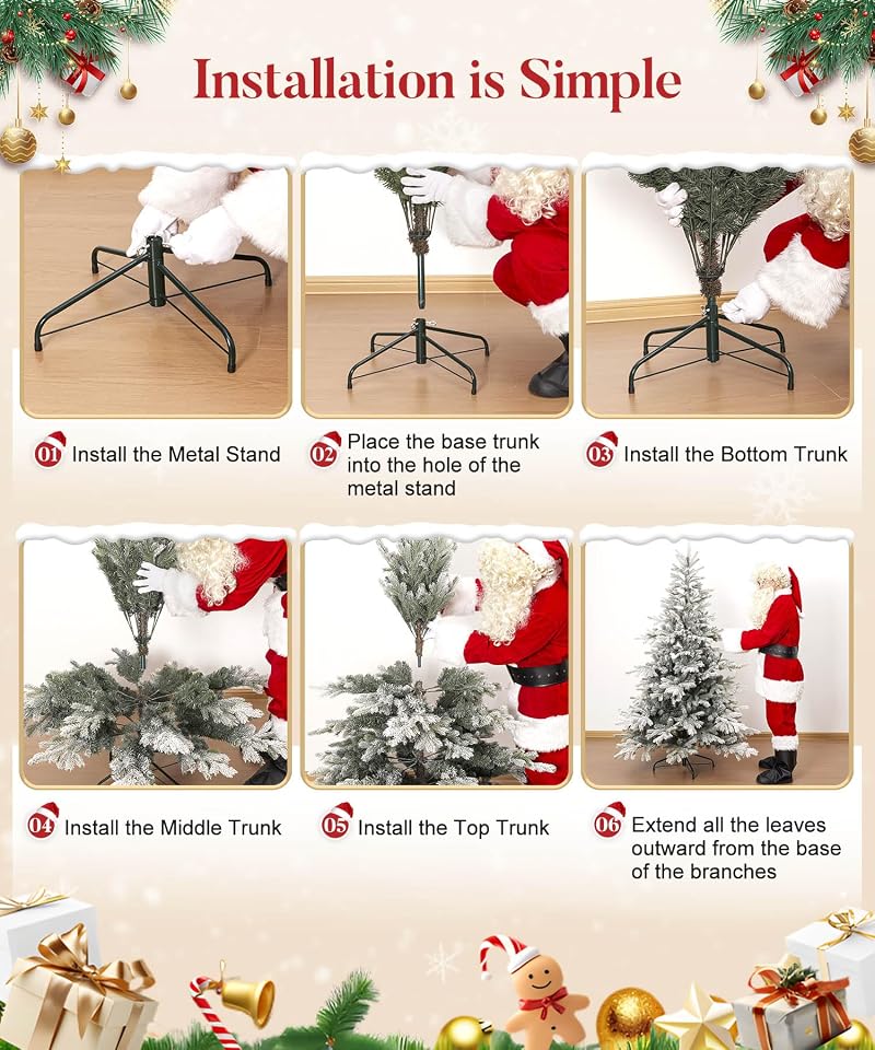 5ft Unlit Snow-Flocked Artificial Christmas Tree - Decoway
