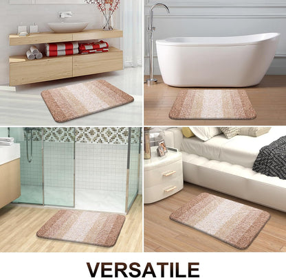 OLANLY Bathroom Runner Rug - Extra Soft Microfiber Mat 59x24 | Quick Dry, Washable, Rubber Backing, Beige