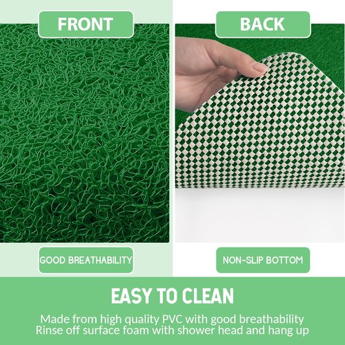 Hargiis Non-Slip Bathtub Mat, Anti Slip Shower Mat, Fast Drying Bathtub Mats, Foot Scrubber Mat, Anti Slip Mat for Tub, Floor, Bathroom, Kitchen, Home, Hotel (Dark Green 32"×17")