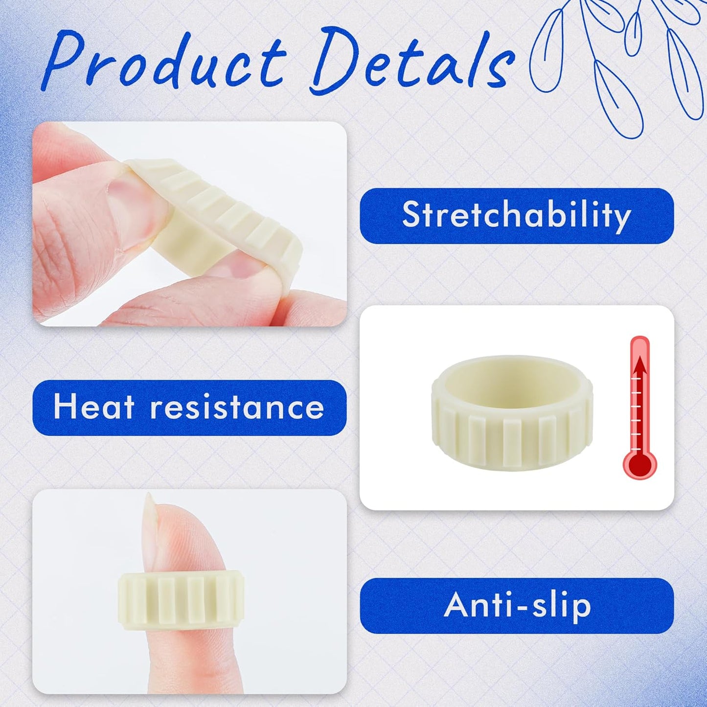 U0U Candle Grippers - 30 Pack Rubber Candle Hugger Gaskets for Taper Candles | Keeps Candles Upright, Beige