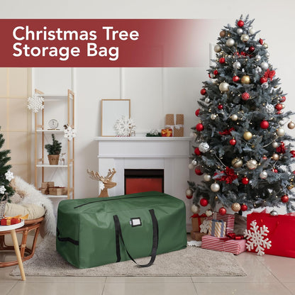 Skiennix Heavy-Duty Christmas Tree Storage Bag - Waterproof Design for 7.5ft Artificial Trees | Durable Handles & Zipper (Green)