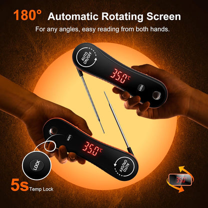 Skiennix Digital Meat Thermometer - Instant Read in 0.5 Seconds | ±0.5°F Accuracy, Waterproof Design