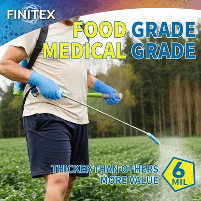 FINITEX Disposable Blue Nitrile Gloves - 6mil Heavy Duty, Latex-Free, 100PCS for Food Safety