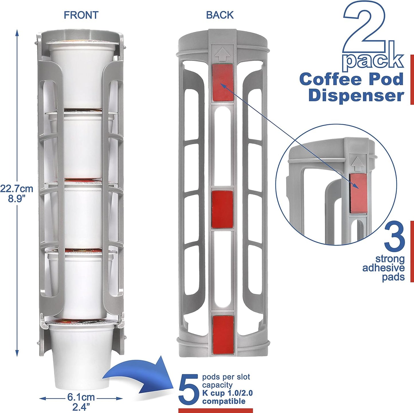 STORAGENIE Coffee Pod Holder - Side Mount K-Cup Dispenser for Keurig | Ideal for Small Counters