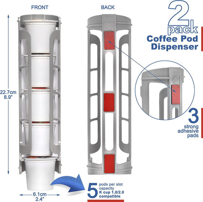 STORAGENIE Coffee Pod Holder - Side Mount K-Cup Dispenser for Keurig | Ideal for Small Counters