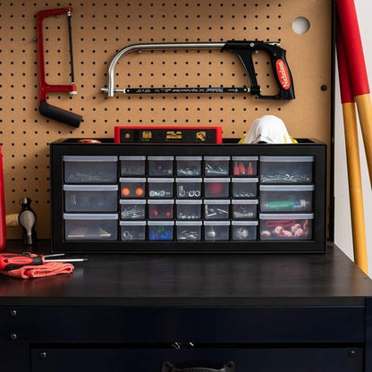 IRIS USA 26-Drawer Storage Organizer - Stackable Craft & Teacher Toolbox - Black