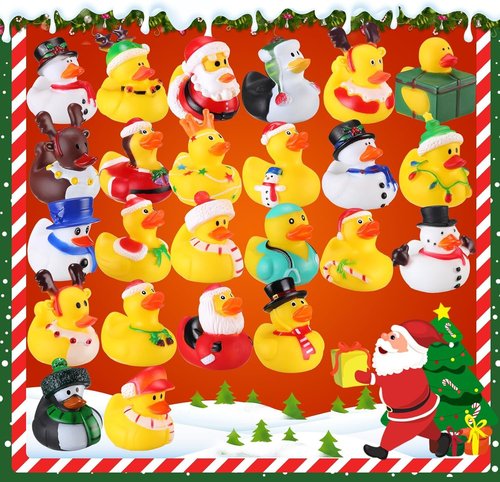 Advent Calendar 2025 - 24 Days of Fun Rubber Duck Set for Kids | Perfect Christmas Gifts for Ages 3-6
