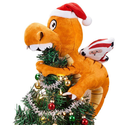 Dinosaur Plush Tree Topper 10x8 Inch - Xmas Ornament (Variation: Dinosaur)