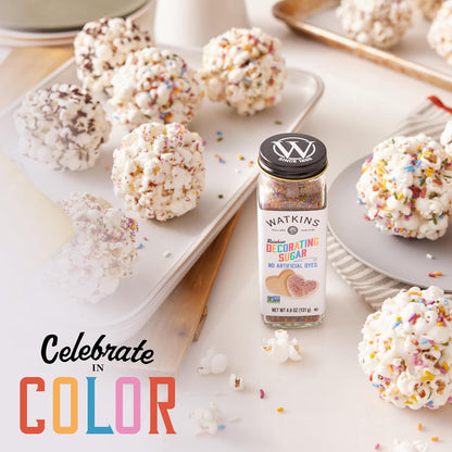 Watkins Rainbow Decorating Sugar - Non-GMO Sweetener | 4.6 Ounce Pack of 3