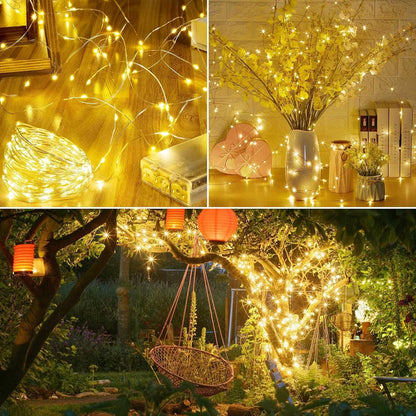 Skiennix 80FT 240LED Fairy Lights - Battery Operated with Remote & Timer | 8 Modes for Indoor/Outdoor Use, Warm White