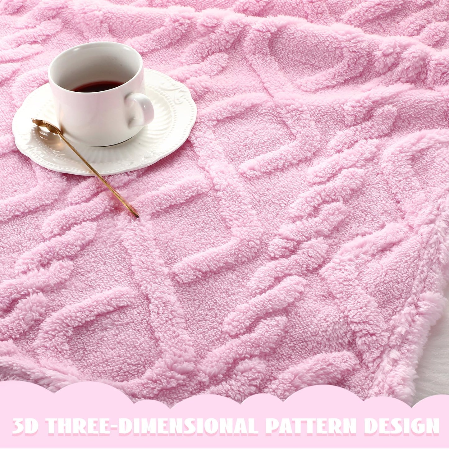 VitalCozy 4 Pcs Fleece Baby Blankets for Boys Girls 3D Soft Plush Warm Baby Receiving Blankets 30" x 40" Cozy Fluffy Infant Toddler Newborn Swaddling Blanket for Crib Nursery Bed(Light Color)