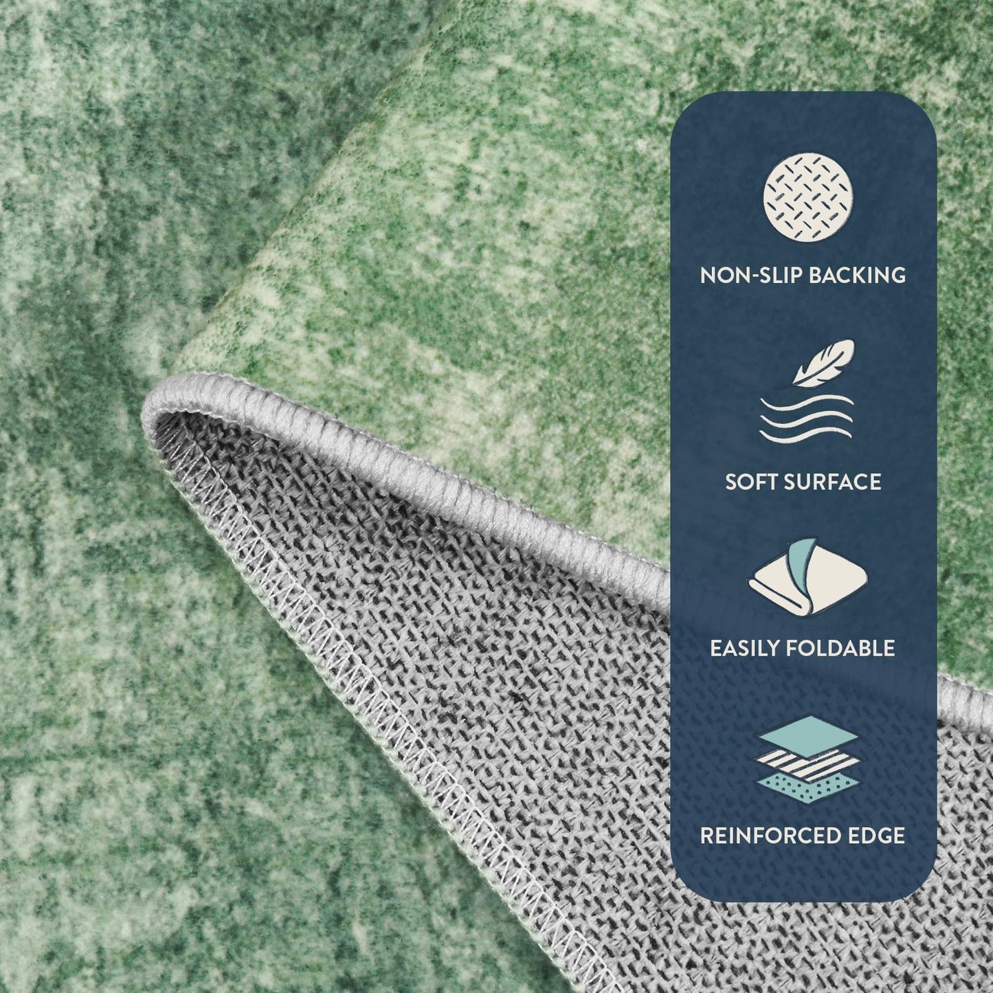 Lahome Green 2x10 Rug Runners for Hallways Non Slip, Boho Kitchen Runner Rugs Non Skid Washable, Modern Abstract Ombre Soft Carpet Runner for Bathroom Entryway Bedroom(2'x10',Green)