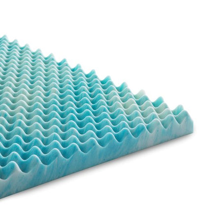 Linenspa 2 Inch Gel Memory Foam Mattress Topper – Egg Crate Style, Reversible for two feels – Promotes Airflow & Relieves Pressure Points – Full