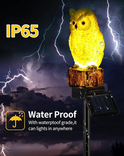 iStatue Owl Solar Garden Stake Light - Waterproof Cute Animal Figurine for Pathway & Patio Decor