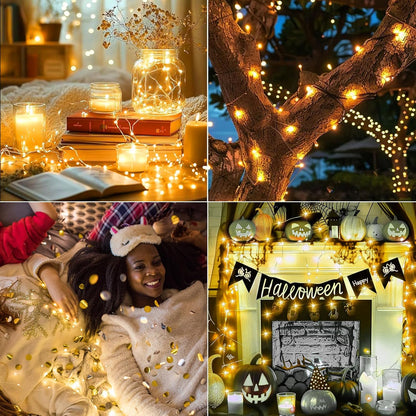 Skiennix 12-Pack Fairy Lights - Battery Operated 20 LED Mini String Lights | Waterproof Silver Wire for Weddings & Parties