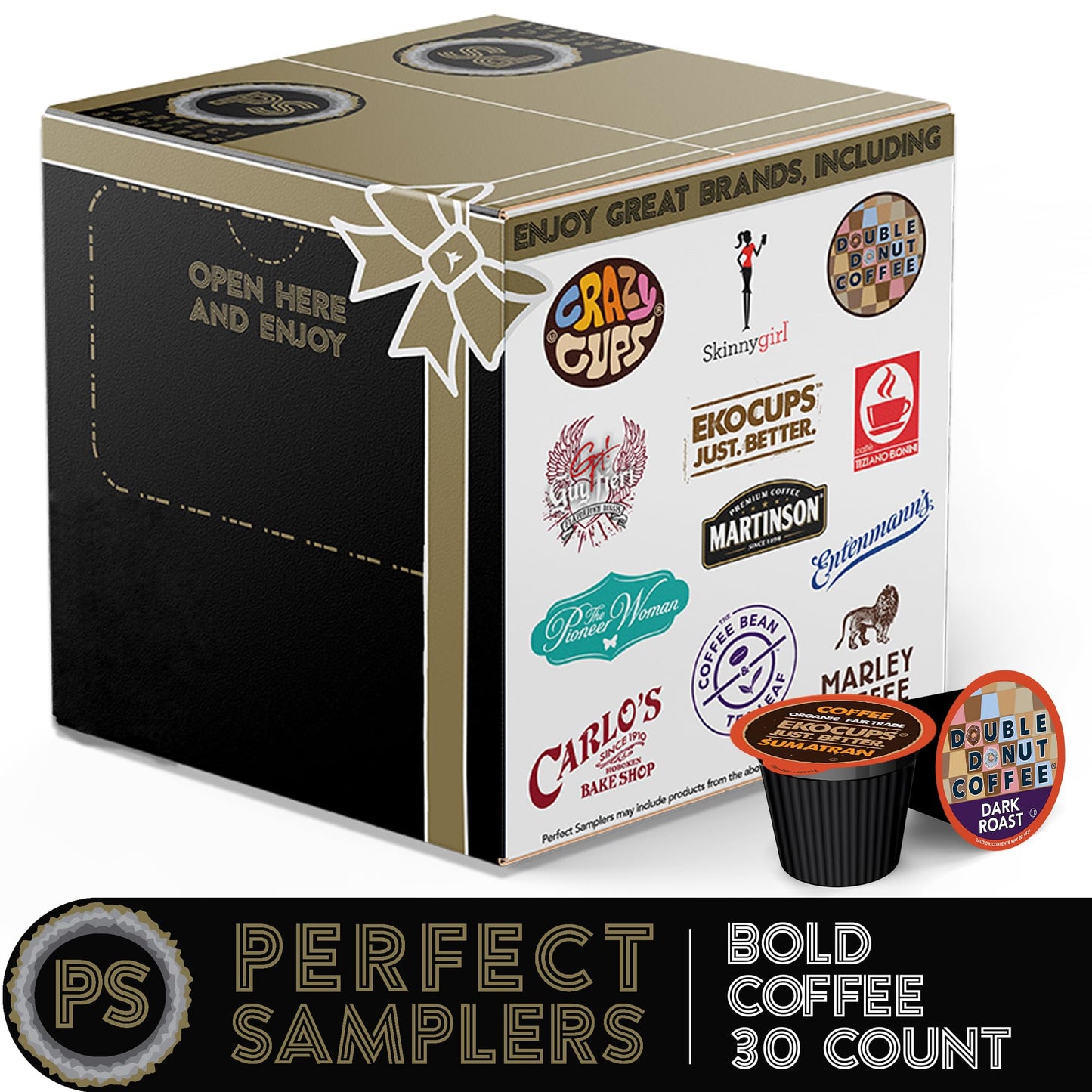 Perfect Samplers Dark Roast Coffee Pods Variety Pack, Strong Bold Coffee & Dark Roast Blends, Dark Roast Coffee Pods for Keurig K Cups Machines, Coffee Sampler 30 Count