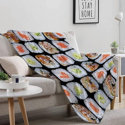 Darani Food Sushi Blanket Super Soft Funny Throw Blanket Warm and Lightweight Soft Flannel Blankets 80x60 Large for Adult Bed Blanket