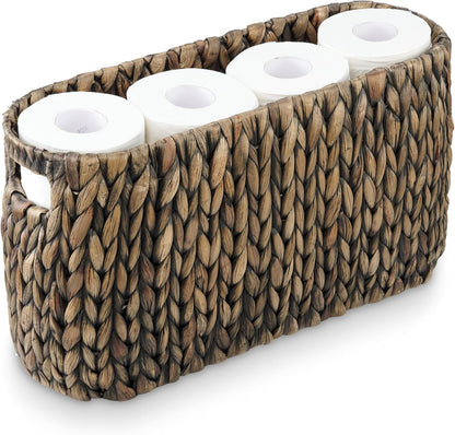 Skiennix Black Toilet Paper Storage Basket - Stylish & Functional Bathroom Organizer