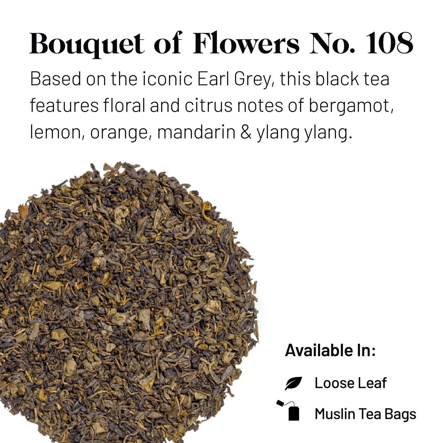 Kusmi Tea - Bouquet of Flowers No.108 - Organic Earl Grey Black Tea with Bergamot & Ylang Ylang - Flavored with Citrus - Robust, Caffeinated Tea - Loose Leaf Tea - Tin Box of 3.5 oz