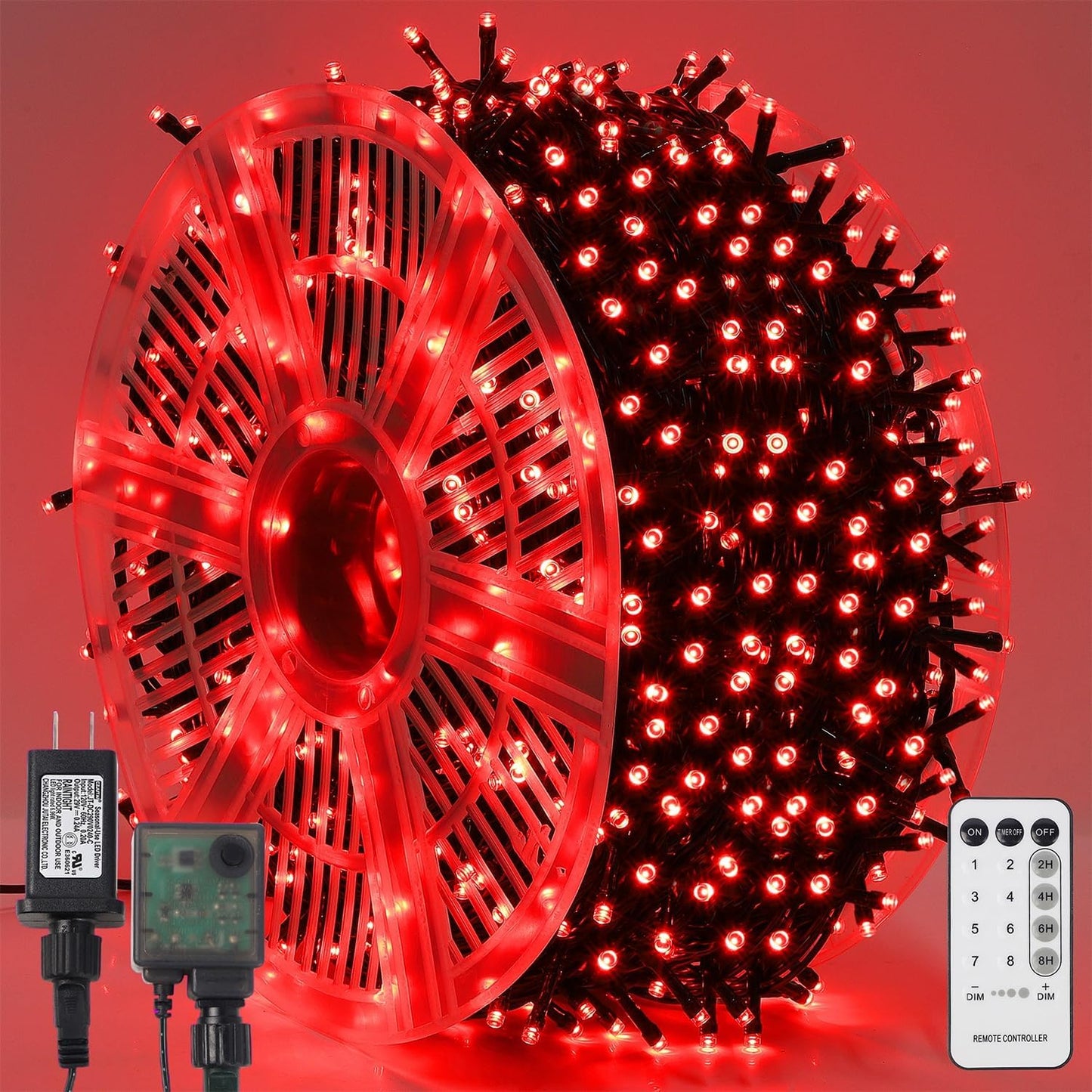WATERGLIDE 1000 LED String Lights - 328 FT Green Wire Fairy Lights with Remote & 8 Modes | Waterproof for Outdoor Decor