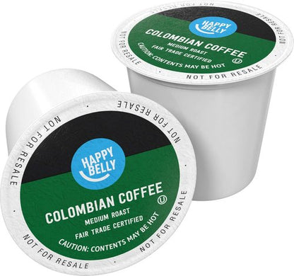 Happy Belly Medium Roast Coffee Pods - Colombian Flavor | Compatible with Keurig 2.0 | 24 Count