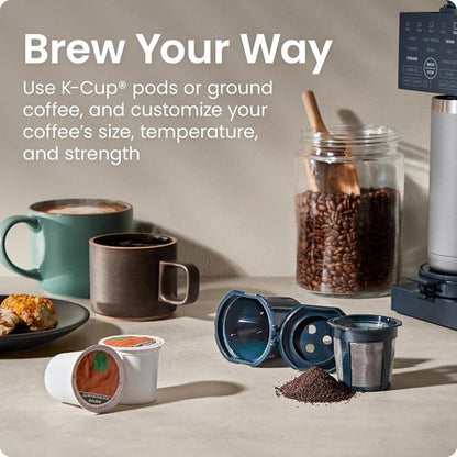 Chefman Caffeinator Single Serve Coffee Maker - Brew K-Cups & Grounds, Iced Coffee Function, 48 oz Reservoir