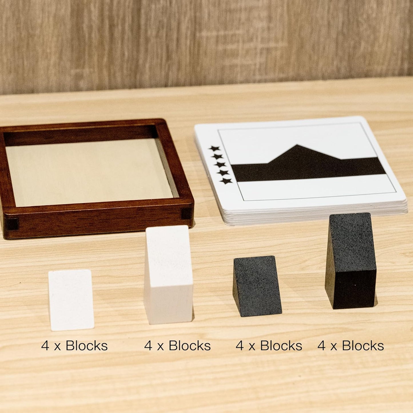 Wooden Hidden Blocks Puzzle Game - 80 Brain Challenges with Solid Wood Box | 3D Logic & Spatial Thinking Toy