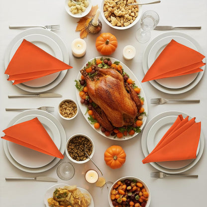 Utopia Home Cloth Napkins - 12 Pack, 17x17 Inches | Vibrant Orange Dinner Napkins for Events & Gatherings