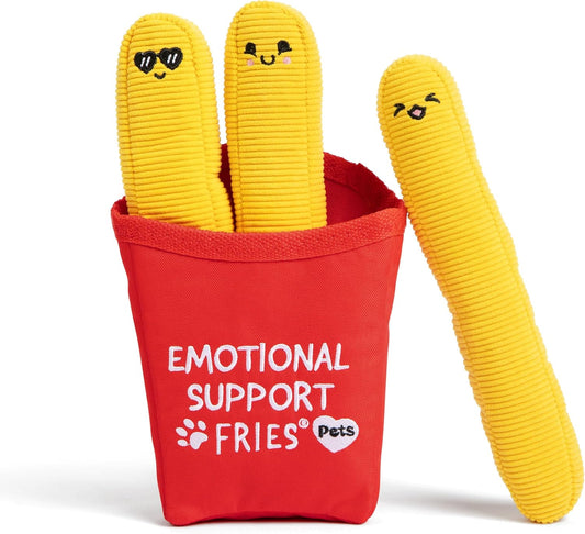 Relatable Emotional Support Pet Fries - Cuddly Dog Toys & Puppy Essentials | Perfect Gift Set of 3