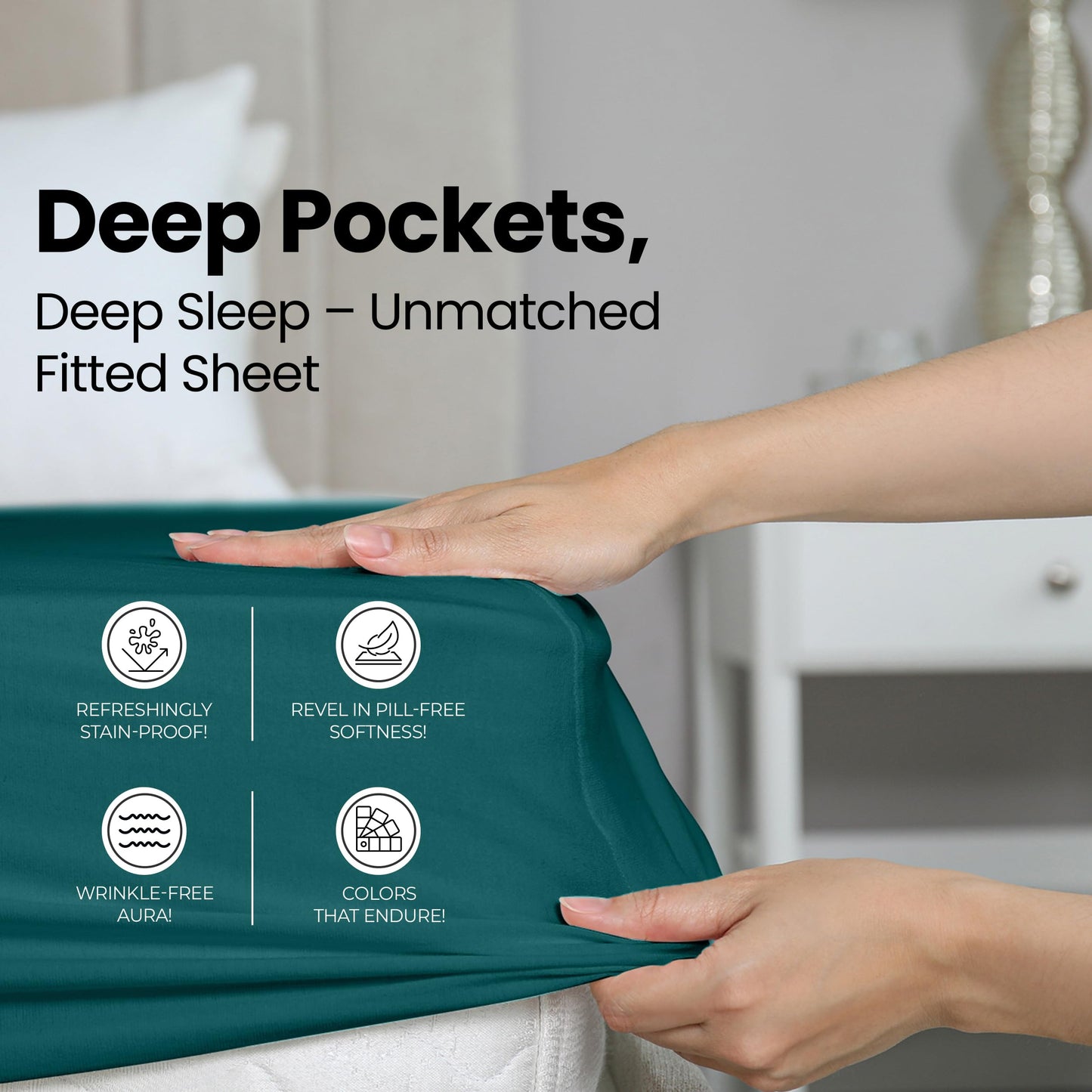 Utopia Bedding Queen Fitted Sheet - Bottom Sheet - Deep Pocket - Soft Microfiber - Shrinkage and Fade Resistant - Easy Care -1 Fitted Sheet Only (Teal)