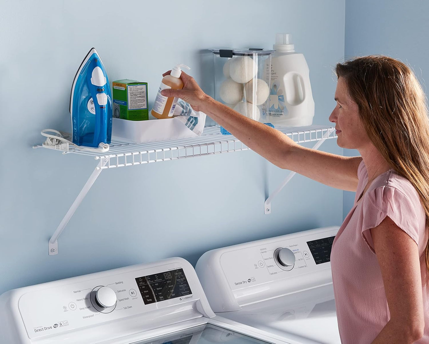 Rubbermaid Direct Wall Shelf - 3 Ft. Wide Wire Shelving Organizer with Mounting Hardware | White