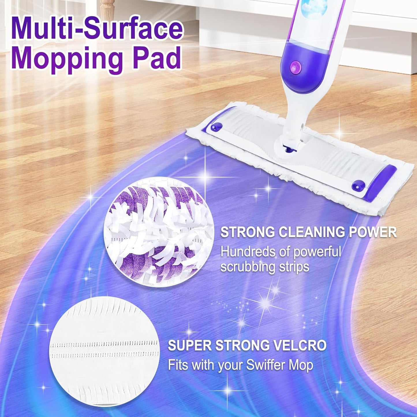 Skiennix Disposable Power Mop Pads - 40 Pack Thickened Multi-Surface Refills for Swiffer Wet Mop