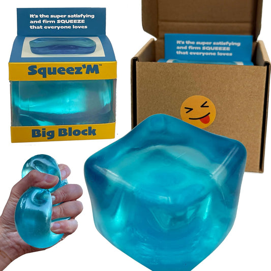 Premium Squeez'M Cube - 35% Larger Sensory Fidget Toy for Stress Relief & Focus | Colorful & Durable, ASTM Certified 3+