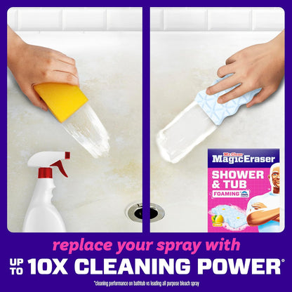 Mr. Clean Magic Eraser Sponge - Powerful Soap Scum Remover for Bathroom & Shower | 6 Count with Lemon Scent