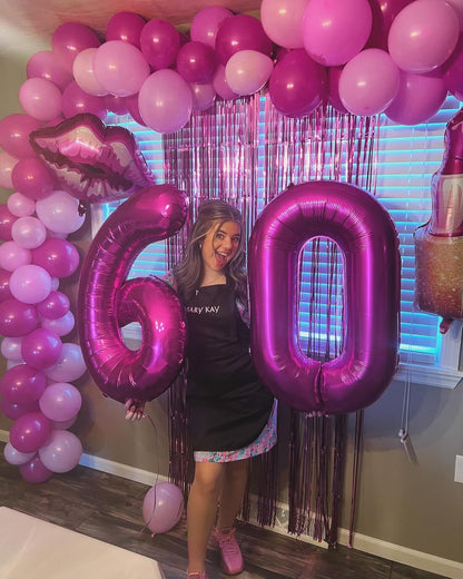 Number 2 Balloon by [Brand Name] - 40 Inch Rosy Purple Birthday Decoration for Second Birthday Party