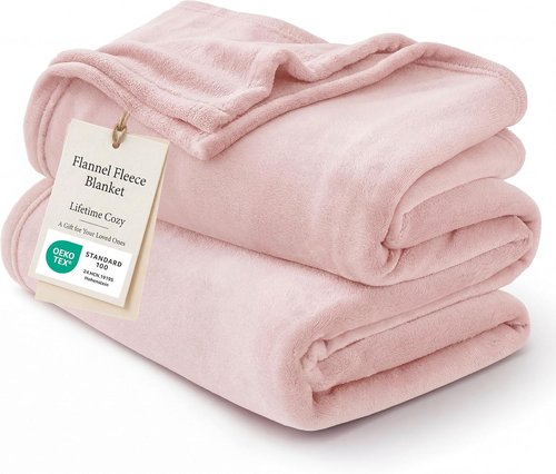 Bedsure GentleSoft King Size Pink Fleece Blanket - Soft, Lightweight, Plush Microfiber, 108x90 Inches