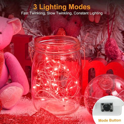 Btfarm 6 Pack Fairy Lights - Battery Operated 20 LED Twinkle Lights | Waterproof Mini Silver Wire for Christmas & Weddings
