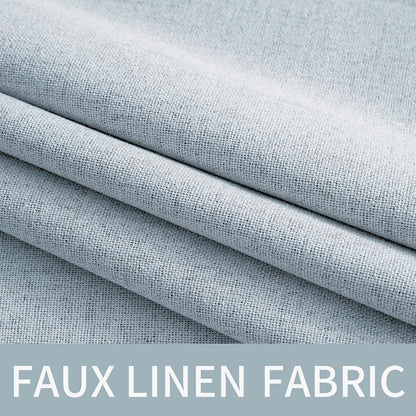 MIULEE 100% Blackout Curtains - Linen Textured Thermal Insulated Drapes in Chambray Blue | 52 x 108 Inch (2 Panels)