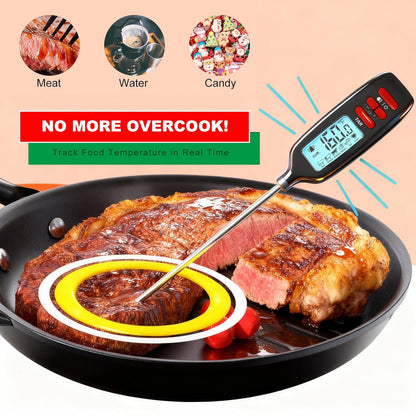 Antonki Digital Meat Thermometer - Instant Read Food Thermometer with Long Probe for Cooking & Grilling | Backlit Display Included