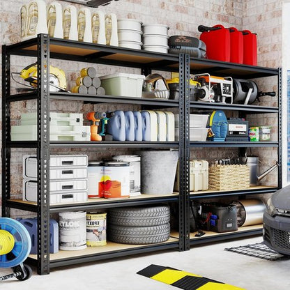 Heavy Duty Garage Shelving | 5-Tier Adjustable Storage Unit | 2400LBS Capacity | 28''×12''×60''