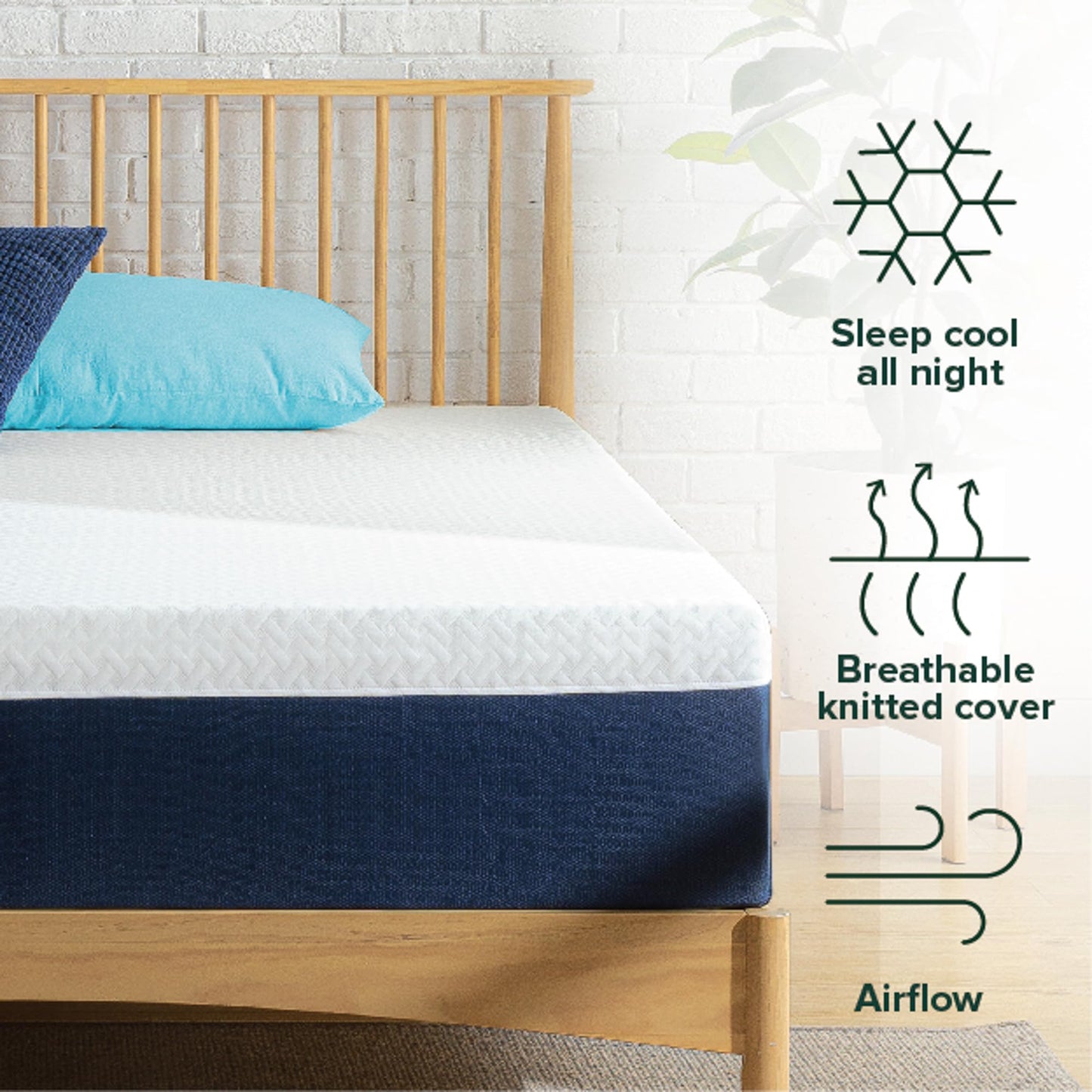 ZINUS 12 Inch Twin Cooling Comfort Hybrid Mattress [New Version], Fiberglass Free, Medium Firm Feel, Motion Isolation, Certified Safe Foams & Fabric