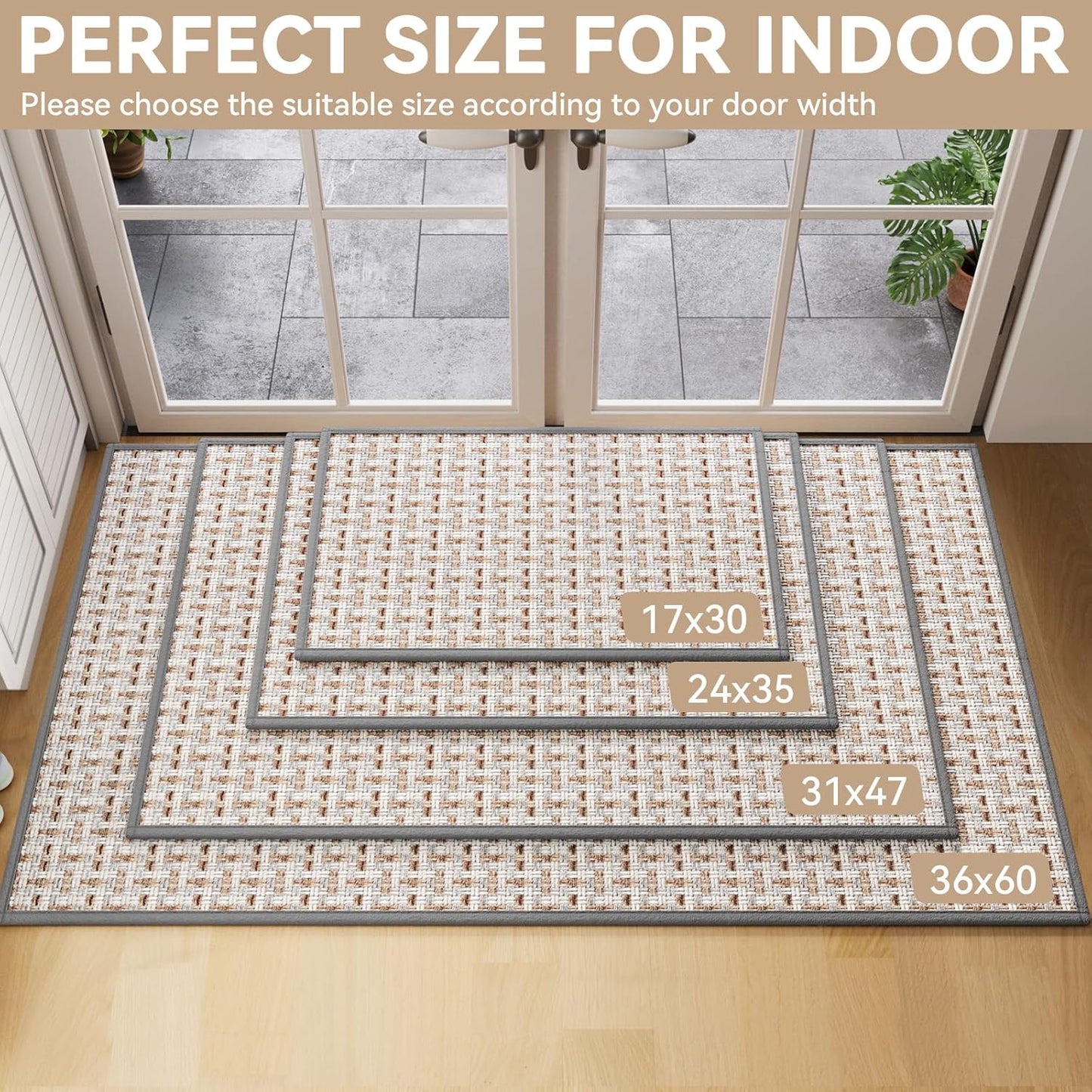 Regine Switzerland Door Mat - Indoor Entrance Dirt Resistant & Absorbent | 17"x30" Gray Non-Slip Design