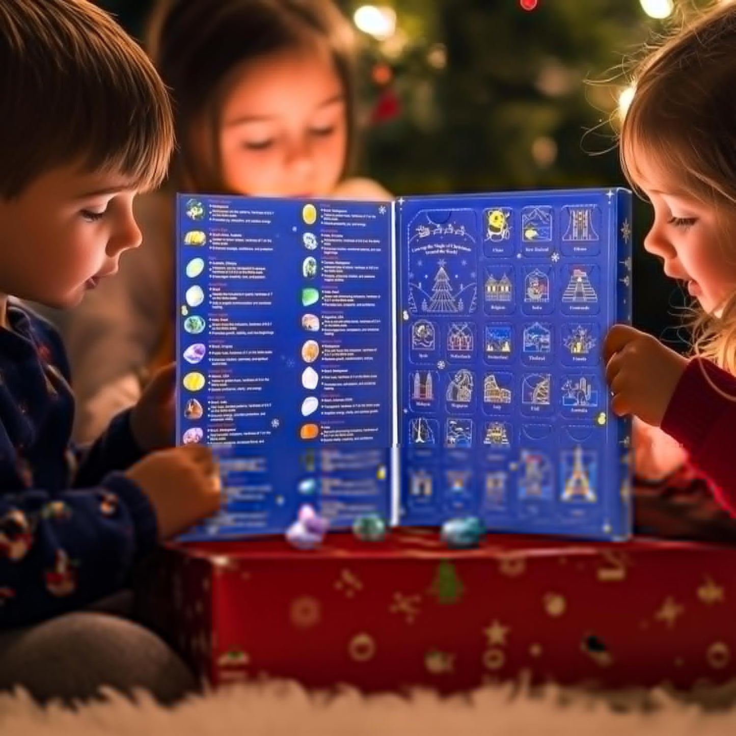 Gemstone Advent Calendar 2025 - 25-Day Christmas Countdown with Crystals | World Cultures Theme for Kids