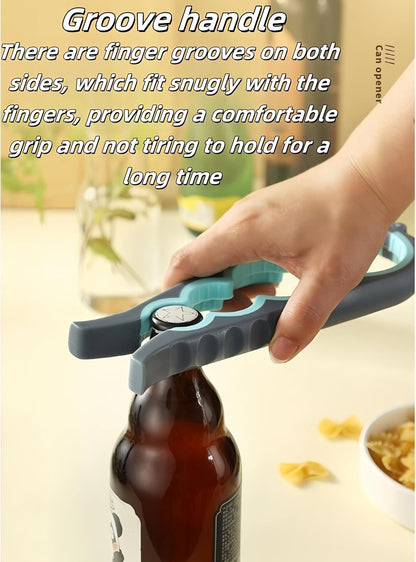 Skiennix Multi-Functional Can Opener - Easy Grip Jar Opener for Seniors & Arthritis Relief (Blue)