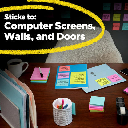 Post-it Super Sticky Notes - 24 Pads | 3 x 3 in. | Supernova Neons Collection - 2X Sticking Power