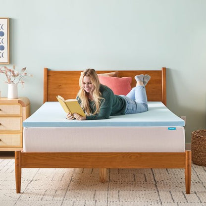 Linenspa Memory Foam Mattress Topper, California King Size - 2 Inch Gel Infused Memory Foam - Plush Feel - Cooling and Pressure Relieving - CertiPUR Certified
