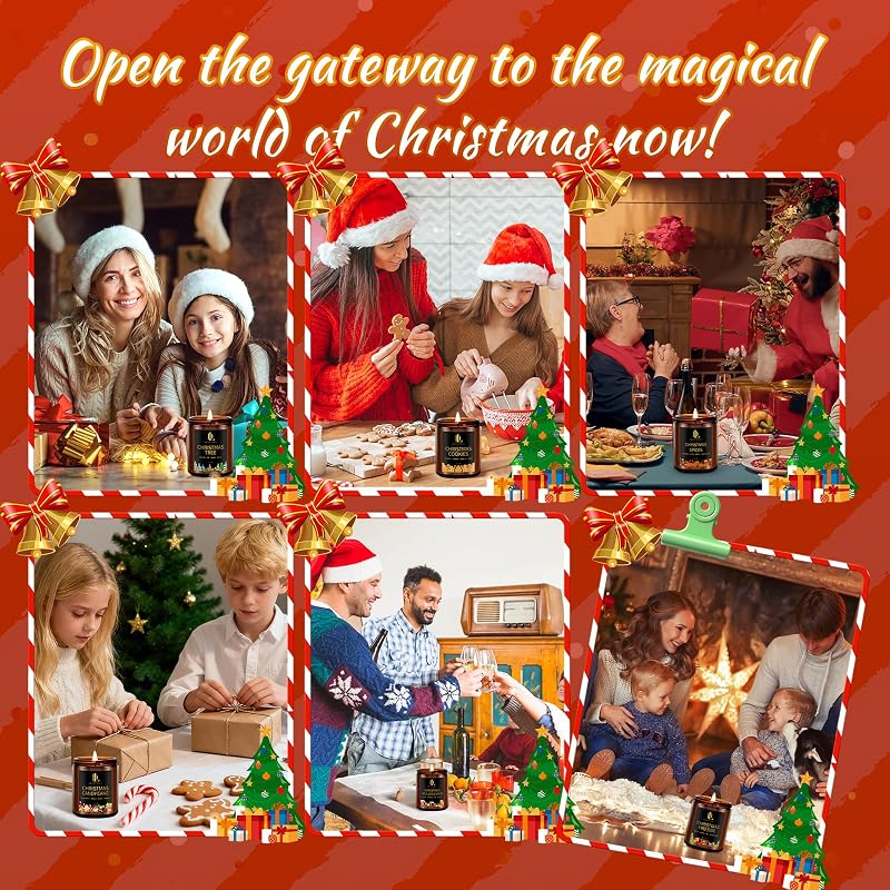 Christmas Candles Set – 6-Soy Candle Pack with Gift Box, 42oz – Variation: Christmas Candles-3+6 Pack