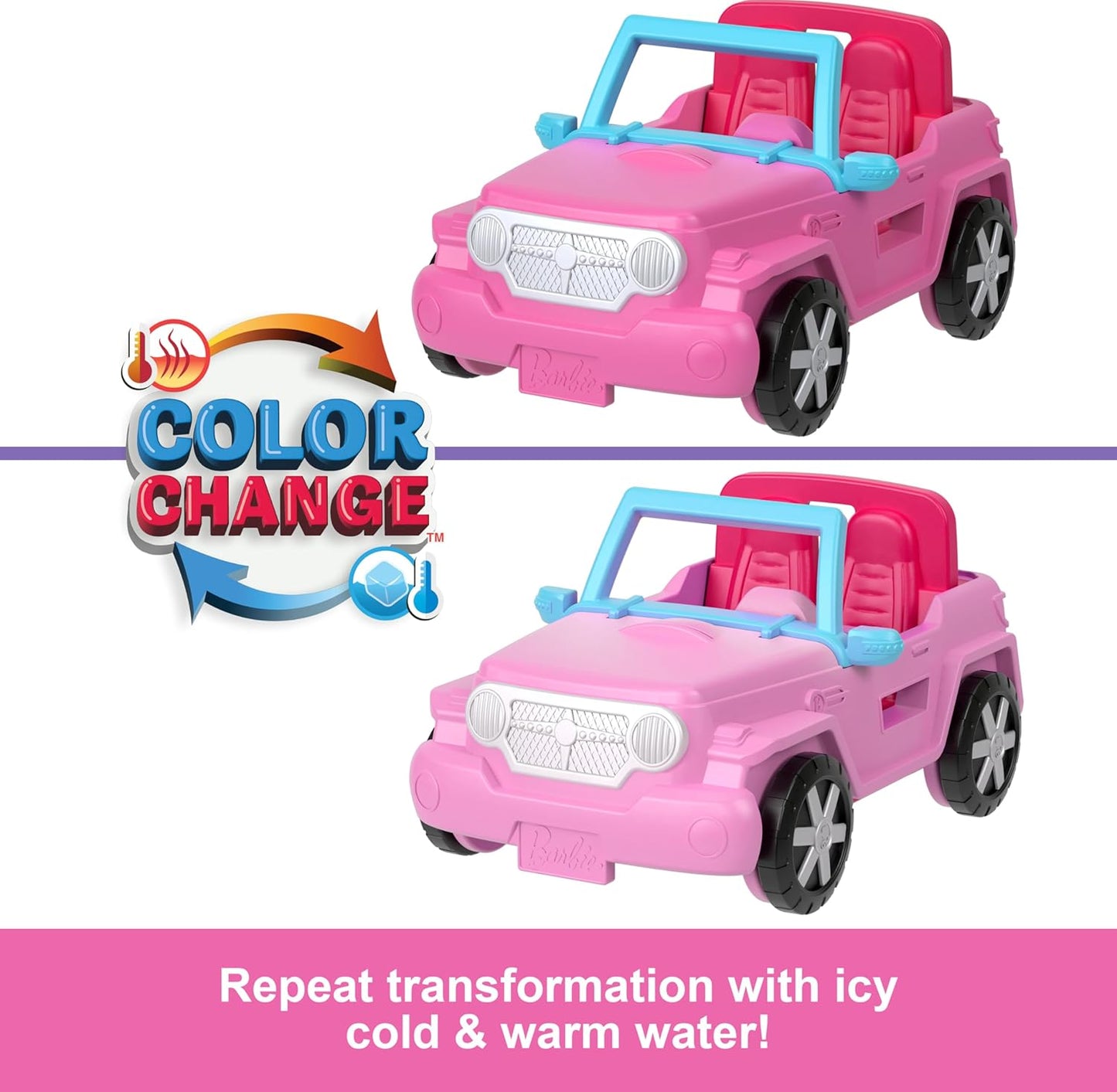 Barbie Mini BarbieLand Playsets - SUV Toy Vehicle with Color-Change Surprise & 1.5-Inch Doll